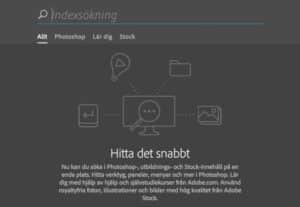 Sök menyalternativ, guider och bilder i Photoshop CC