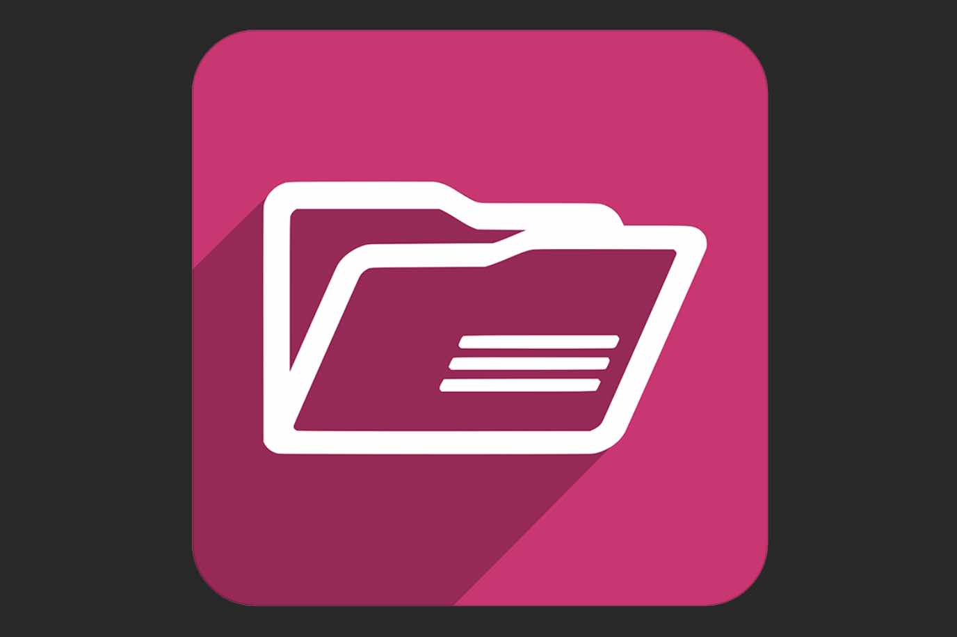 Vektorbild av öppen mapp mot ceriserosa bakgrund