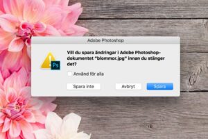 Stäng alla dokument och applicera samma val