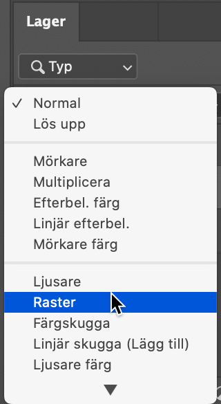 Blandningsläge Raster i Photoshop