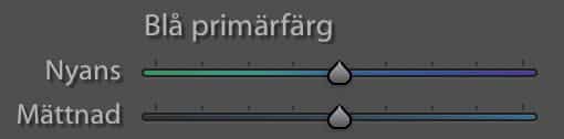 Blå primärfärg Lightroom