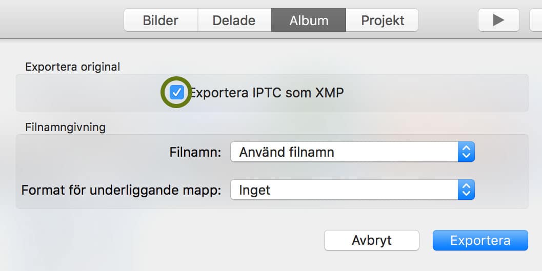 IPTC som XMP