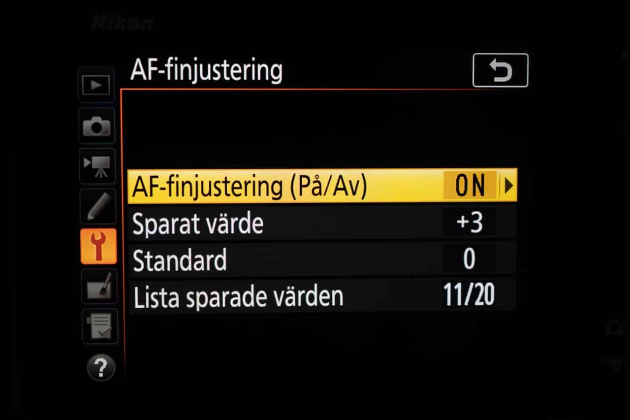 Finjustering av autofokus i systemkameran