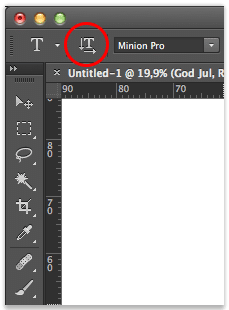 Att skriva lodrät text i Photoshop