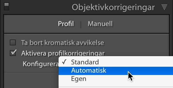 Konfigurera profilkorrigeringar