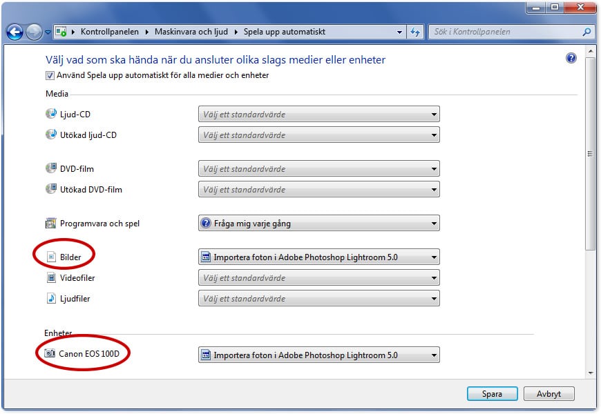 Windows-inställningar