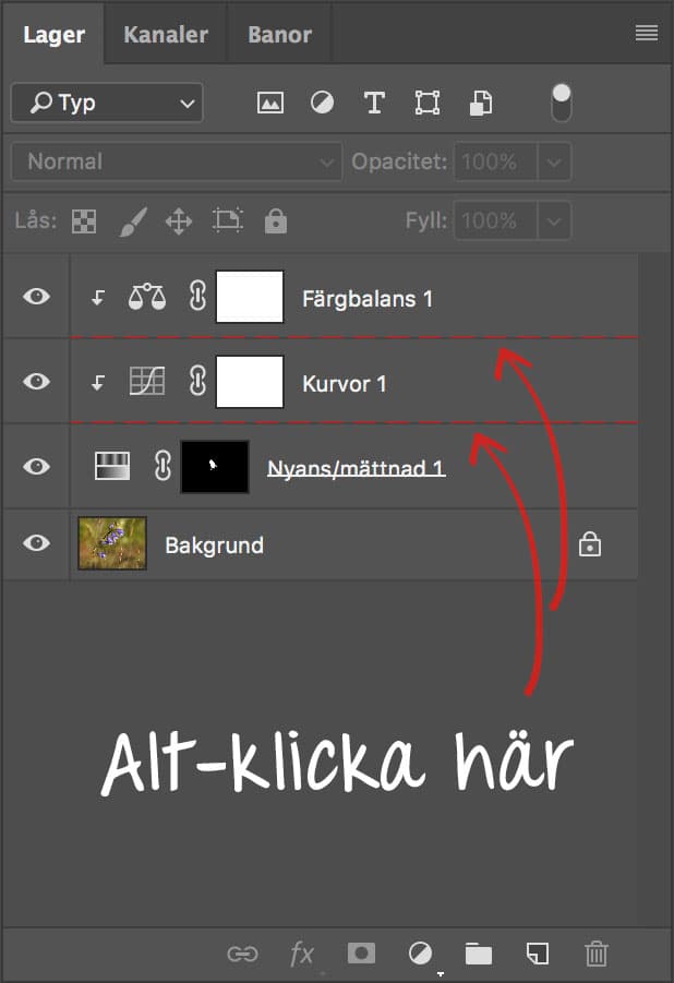 Så får du många justeringar att påverka samma område i Photoshop