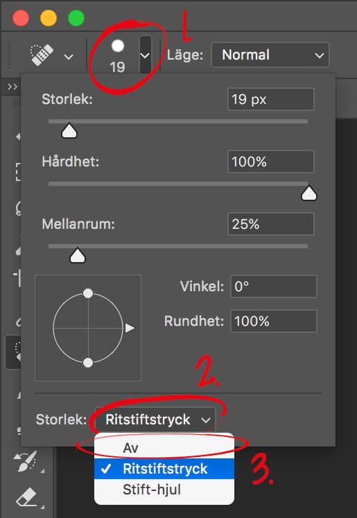 Stäng av tryckkänsligheten på Laga-verktyg i Photoshop