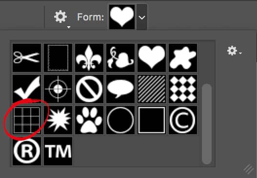 Fixa ett rutnät efter tredjedelsregeln med Egen form i Photoshop