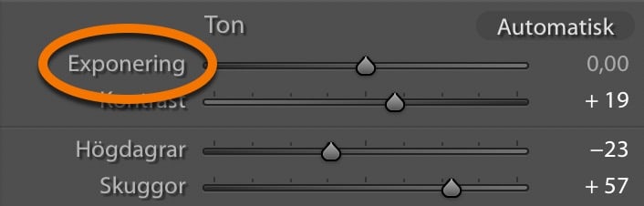 Exponering i Lightroom