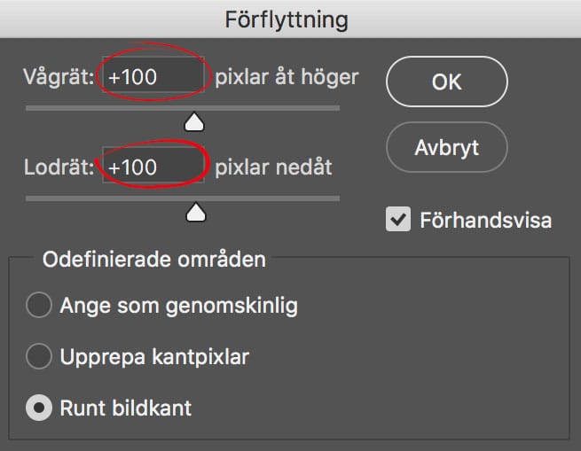 Skapa ett skarvlöst mönster med Förflyttning i Photoshop