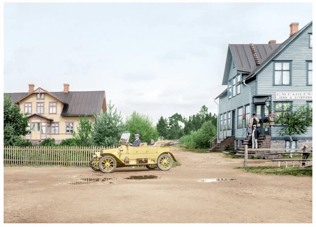 Handkolorerad bild från Hökön av Kenty Magnusson