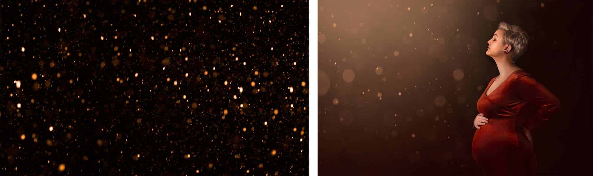 Overlay och färdig bild med glitter