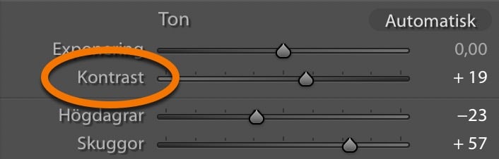 Kontrast i Lightroom