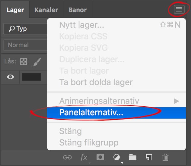 Slipp se alla lagerstilar i lagerpanelen i Photoshop