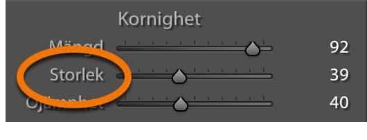 Storlek på korn