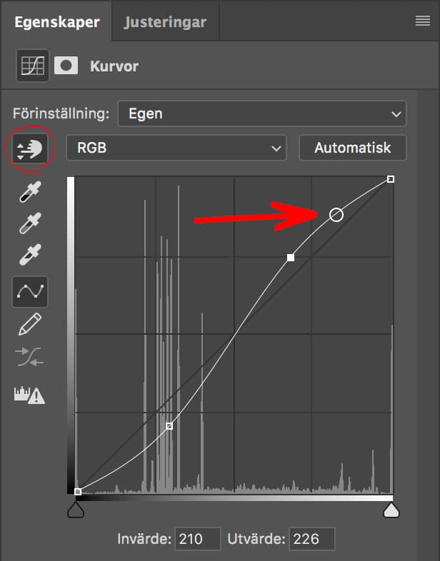 Justera direkt i bilden i Photoshop med On Image Control