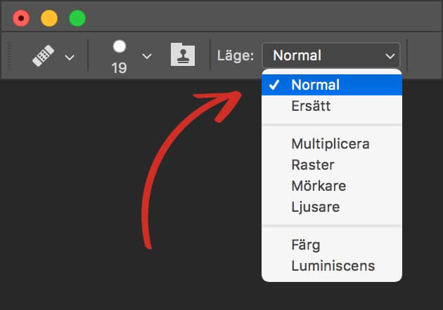Klona och laga finare i Photoshop med rätt blandningsläge