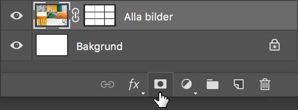 Fixa ett rutnät efter tredjedelsregeln med Egen form i Photoshop