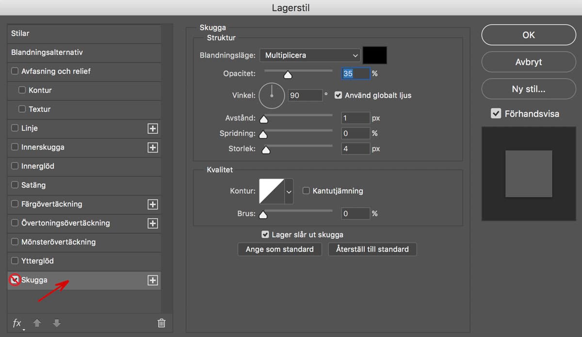 Lösningen om dina lagerstilar visar fel alternativ i Photoshop