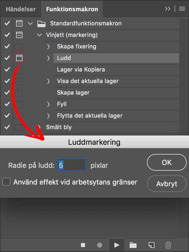 Låt användaren bestämma över ditt makro i Photoshop