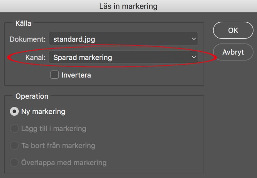 Spara din markering och ladda in i ett annat dokument i Photoshop