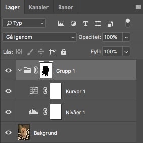 Lagermask på en grupp