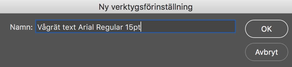 Skapa ny verktygsförinställning i Photoshop