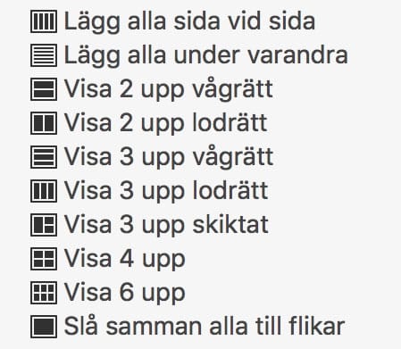 Ordna öppna dokument i Photoshop