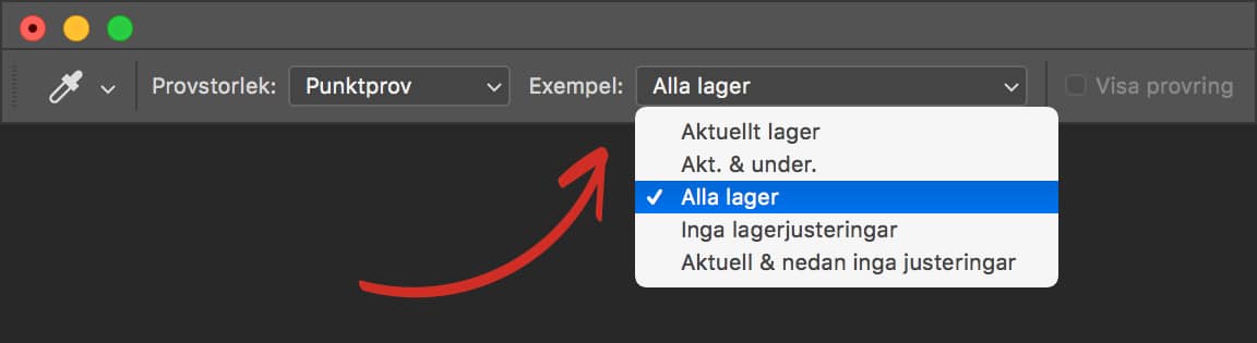 Så får du pipetten i Photoshop att plocka upp rätt färg