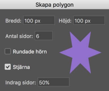I alternativfältet kan du också byta till polygonverktyget.