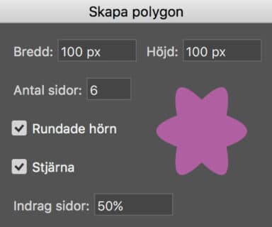 I alternativfältet kan du också byta till polygonverktyget.