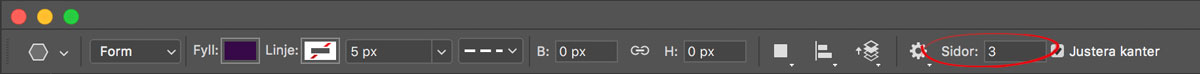 Skapa trianglar med Polygon-verktyget i Photoshop