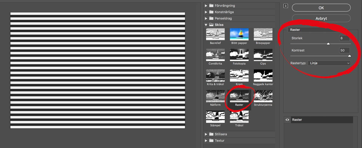 Skapa linjemönster i Photoshop