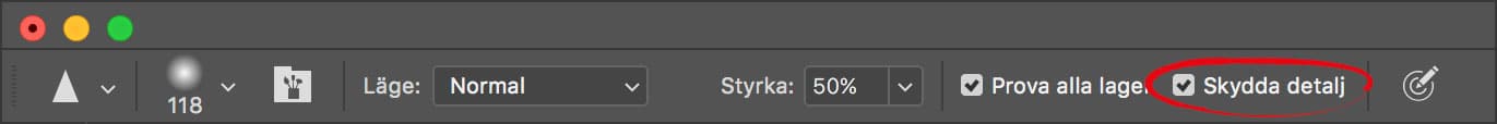 Skärpeverktyget i Photoshop.