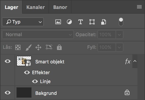 Applicera lagerstilar och filter på flera objekt i Photoshop