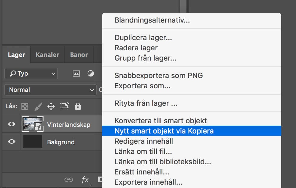 Kopiera ett smart objekt på rätt sätt i Photoshop