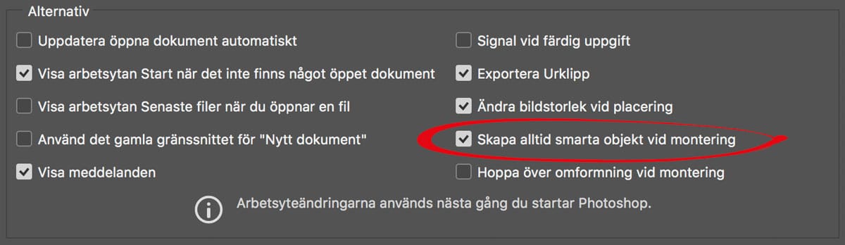 Dra in filer i Photoshop så att de öppnas som egna dokument