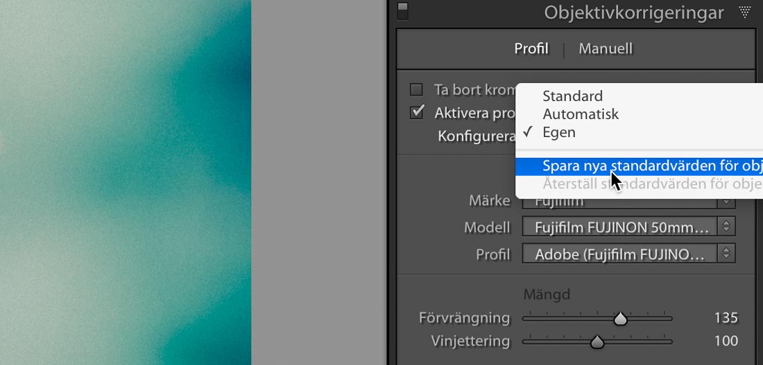 Spara istället inställningarna som standardinställningar