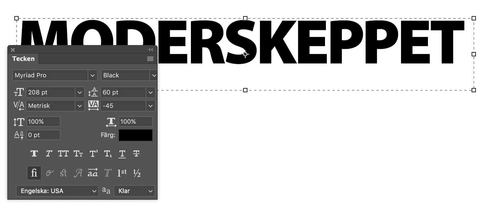 Text i bild i Photoshop