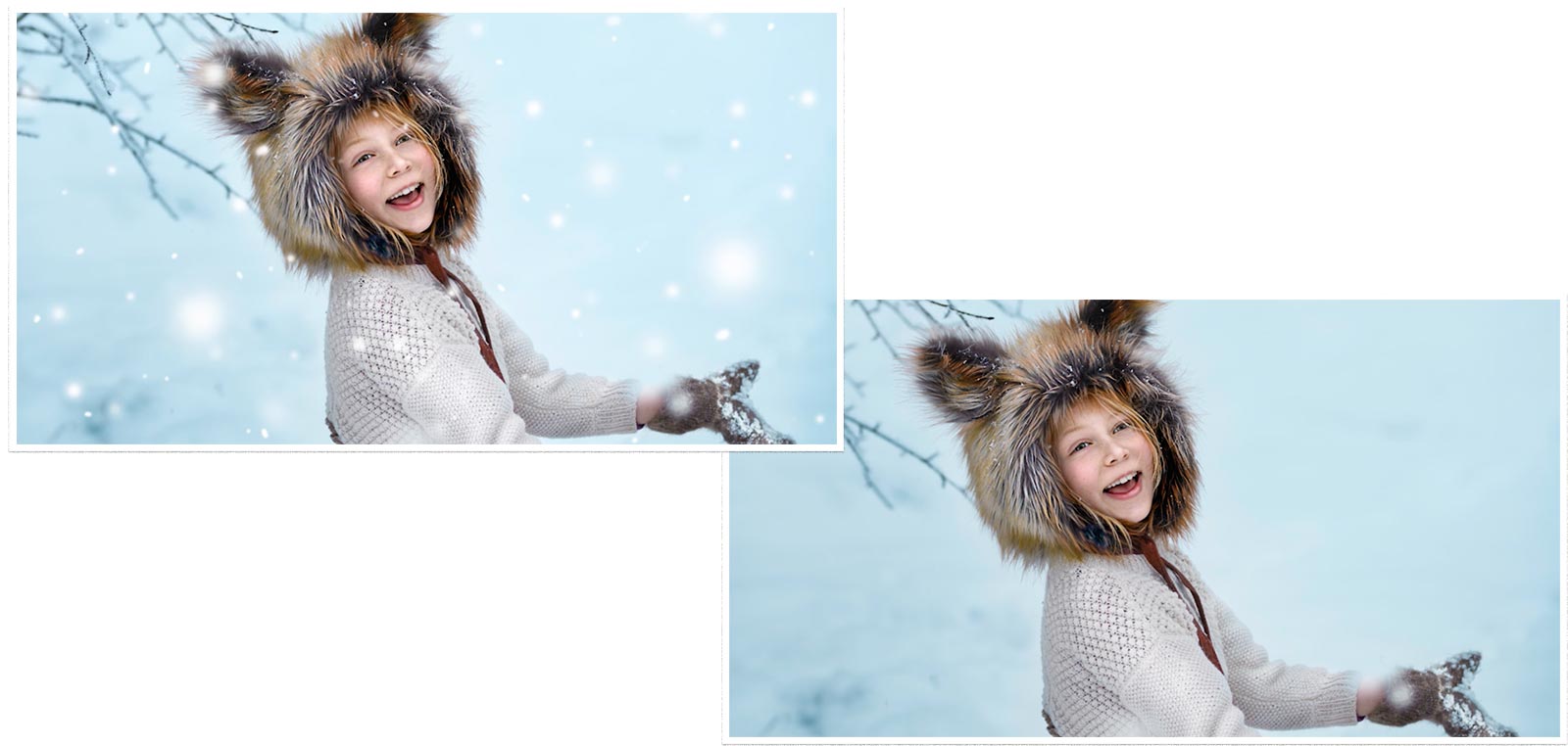 Maria Lindberg har lagt till snö i en bild med hjälp av overlay och blandningslägen