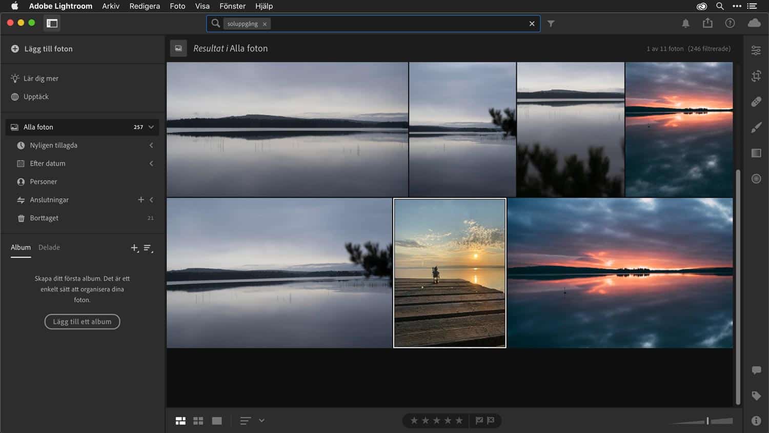 Söka efter bilder i Lightroom