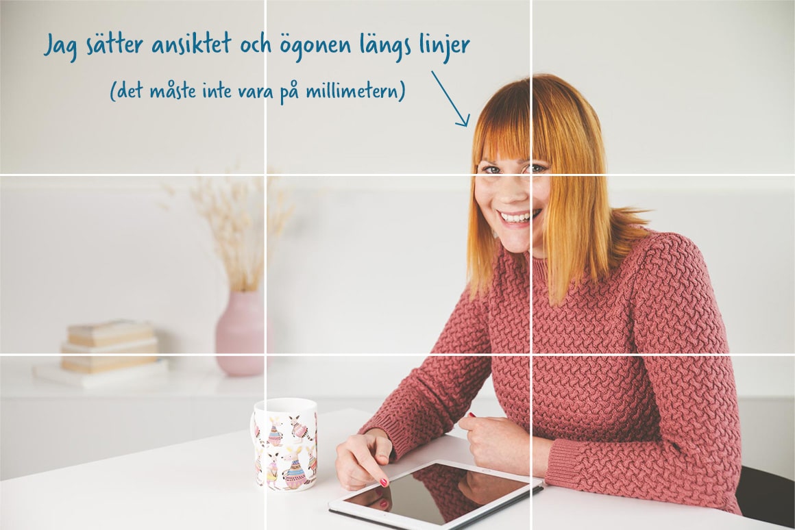 Tredjedelsregeln på ett porträtt