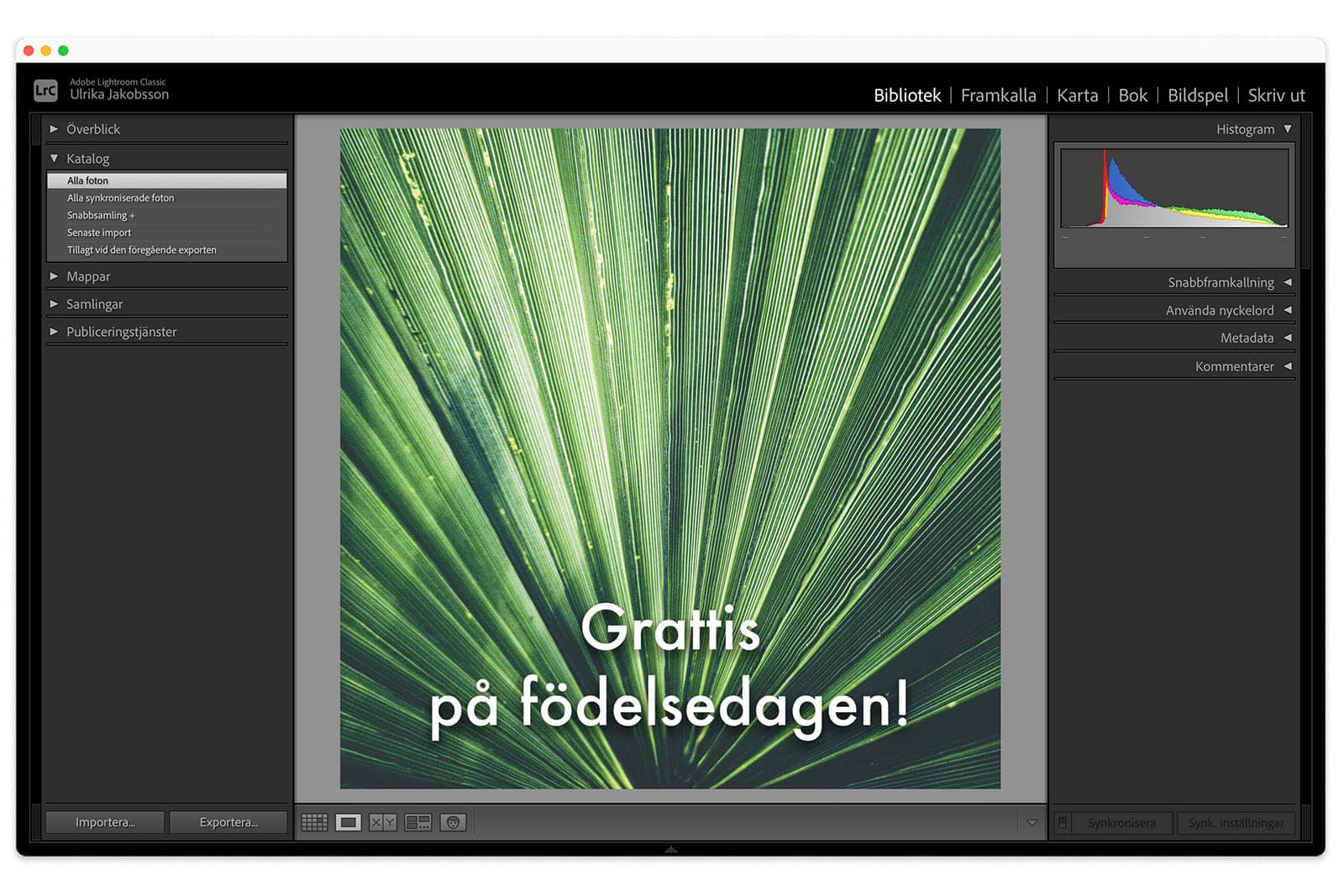 Bild som innehåller text i Lightroom Classic