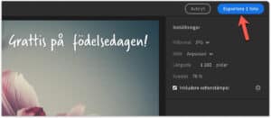 Export i Lightroom