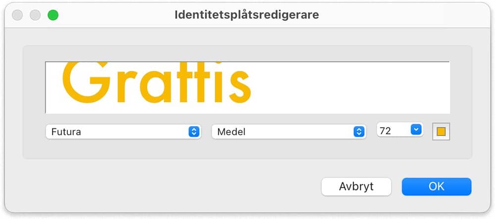 Identitetplåtsredigeraren i Lightroom Classic