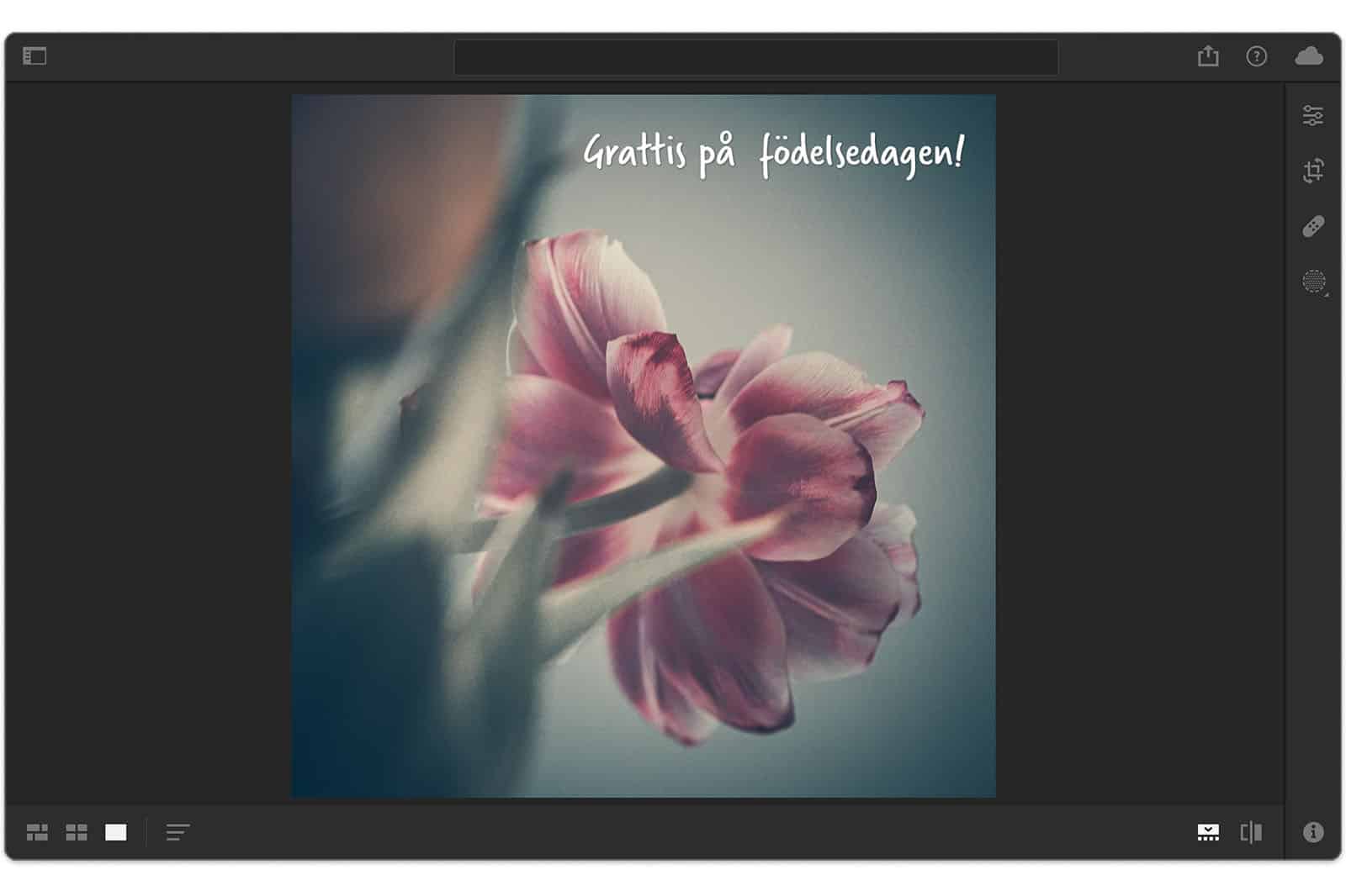 Bild med text på i Lightroom